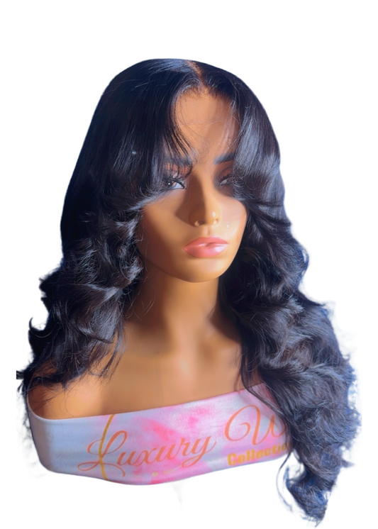 Natural Middle Part layers w/Curls